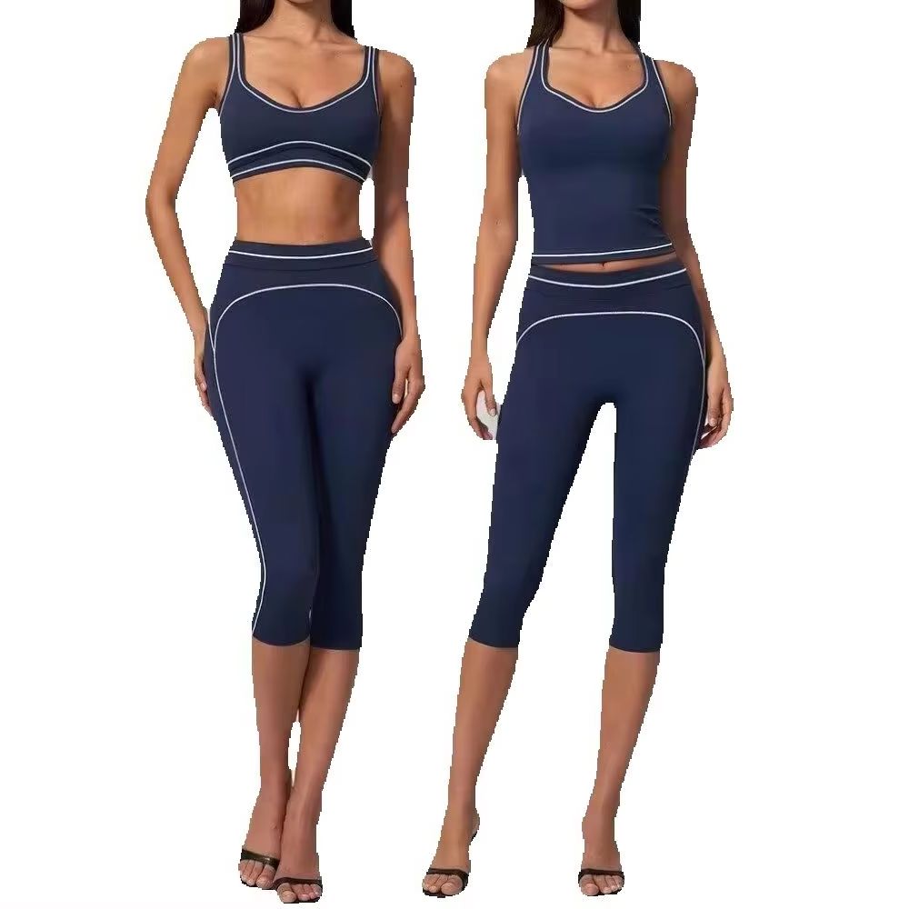 Pilates Yoga Class - Dames Contrast Stitch Racerback 2-delige Yoga