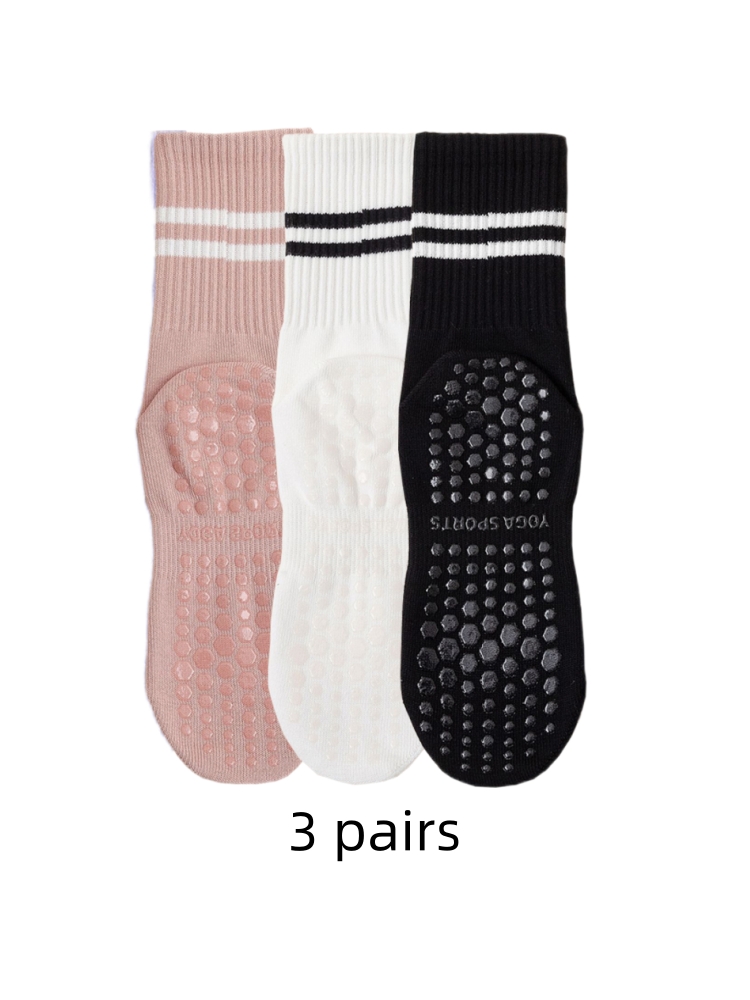 Medias Para Pilates Y Yoga - 3 paar yogasokken, middellange sokken, puur