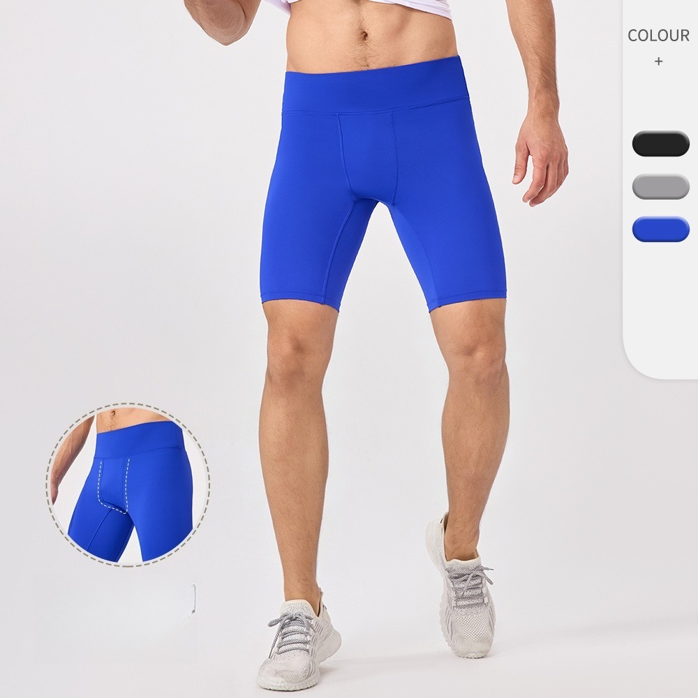 Pilates Yoga Stretching - Heren 5 inch compressie yoga shorts,
