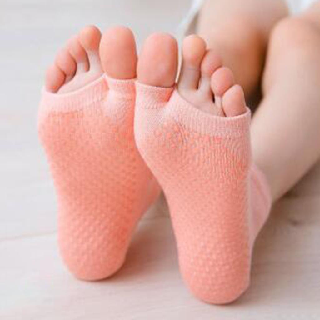 Pilates Yoga Class - Eco-vriendelijke katoenen yogasokken met halve teengrip