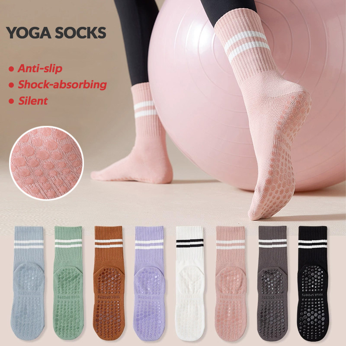 Medias Para Pilates Y Yoga - 3 paar lange yogasokken met grip