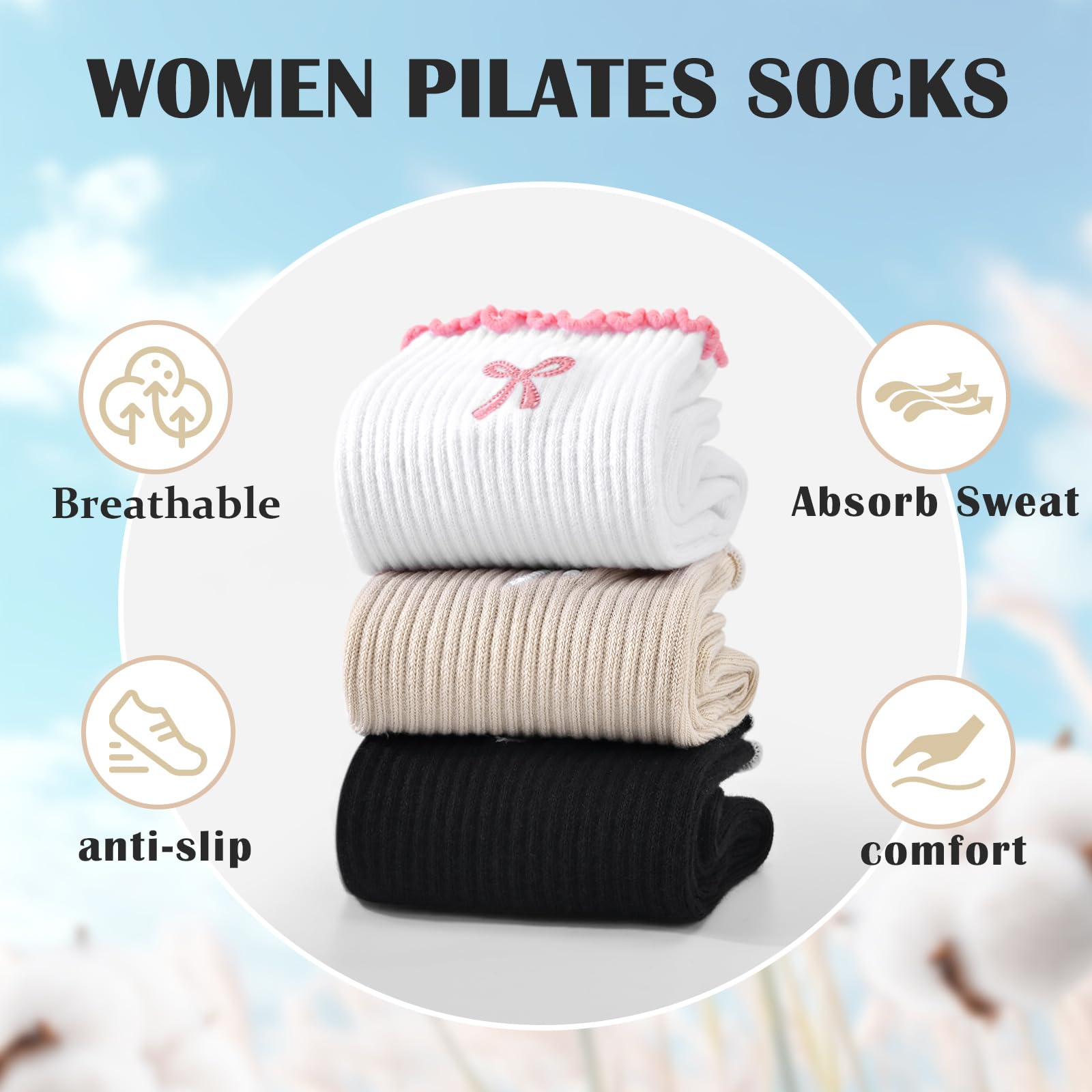 3 paar antislip pilates sokken - Medias Para Pilates Y Yoga recensie en prijs