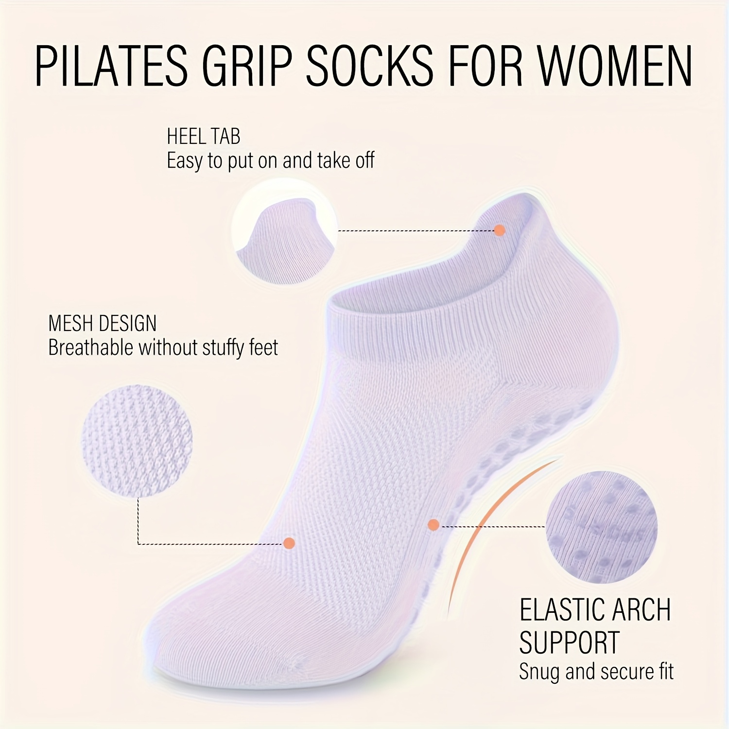 1 paar grip-pilatesokken voor  - Medias Para Pilates Y Yoga recensie en prijs